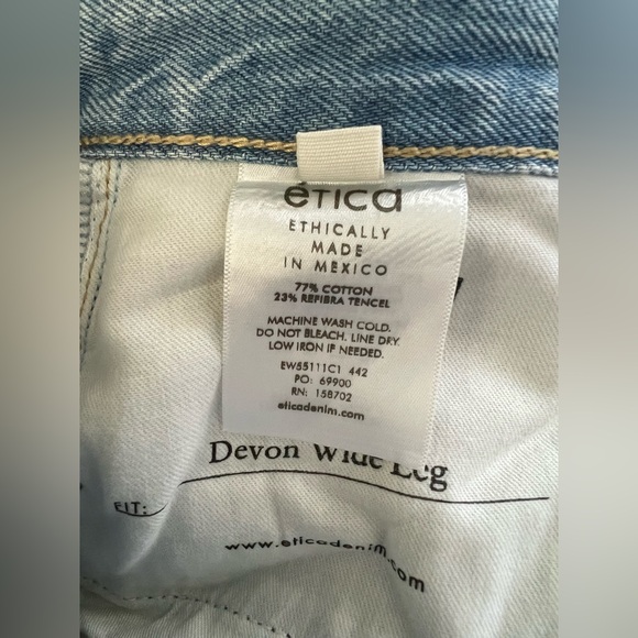 New ÉTICA Devon Wide Leg Crop Jean - Mohave River Size 26 - Picture 13 of 15